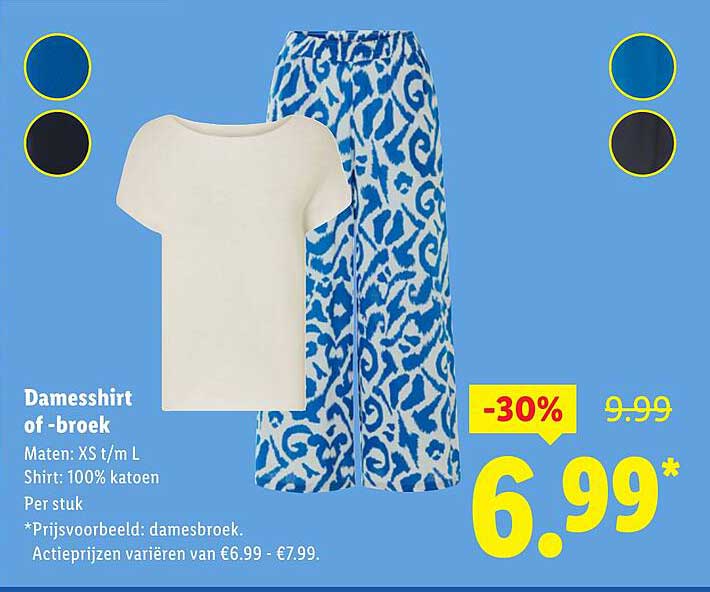 Damesshirt of -broek