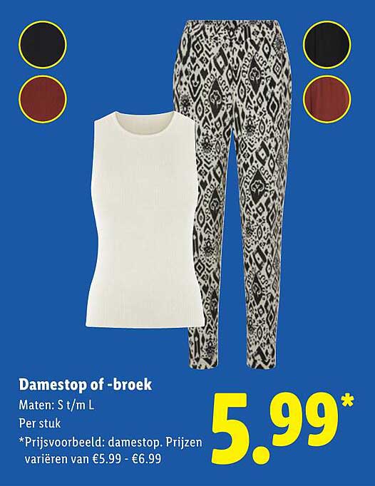 Damestop of -broek