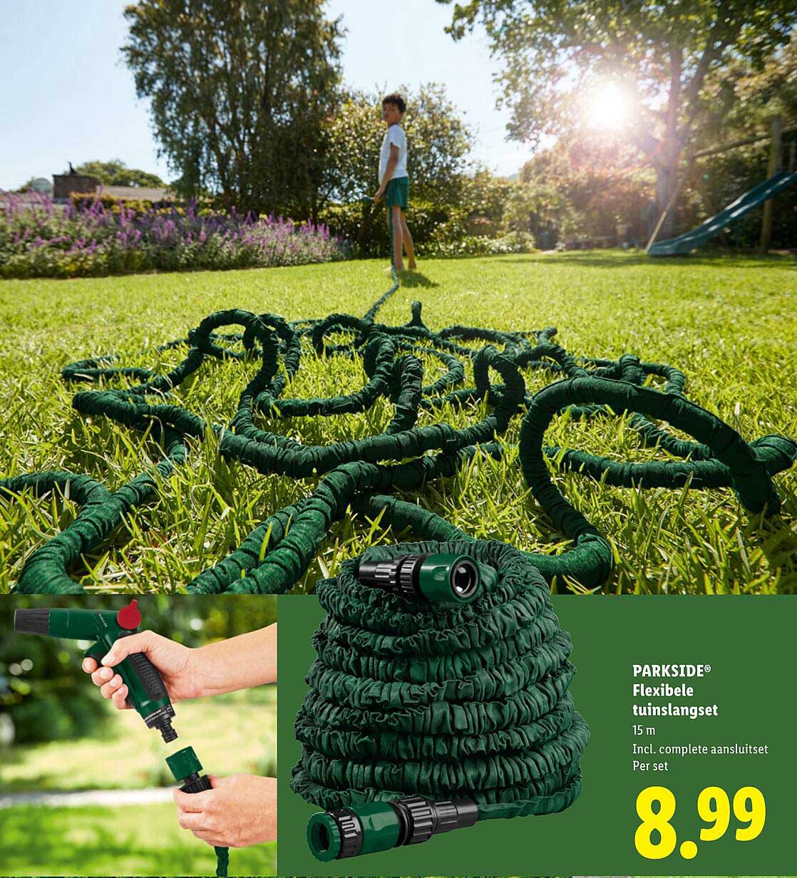 PARKSIDE® Flexibele tuinslangset 15 m