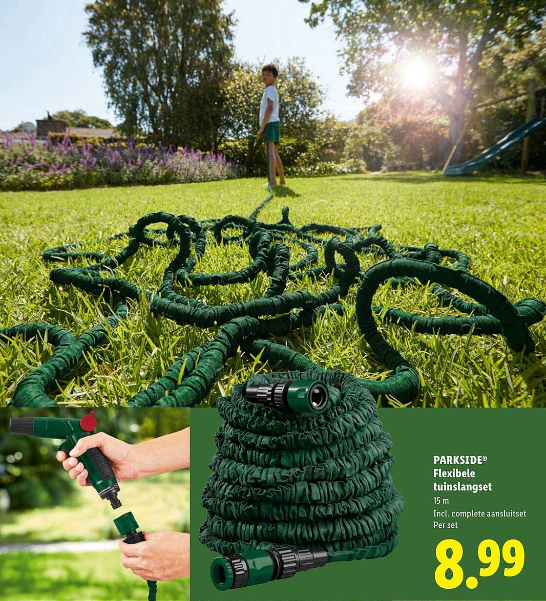 PARKSIDE® Flexibele tuinslangset 15 m
