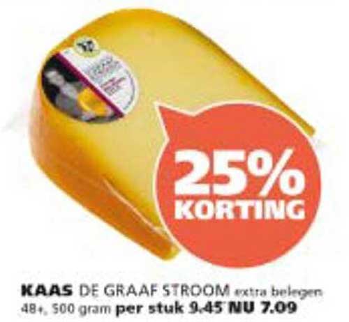 KAAS DE GRAAF STROOM extra belegen 48%, 500 gram per stuk