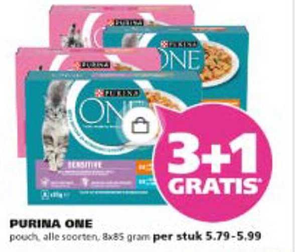 PURINA ONE pouch, alle soorten, 8x85 gram per stuk 5.79-5.99