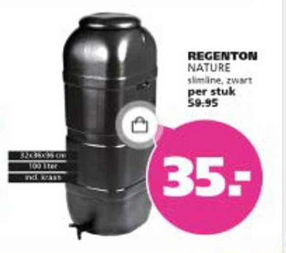REGENTON NATURE slim-line, zwart per stuk