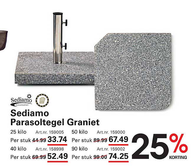 Sediamo Parasoltegel Graniet