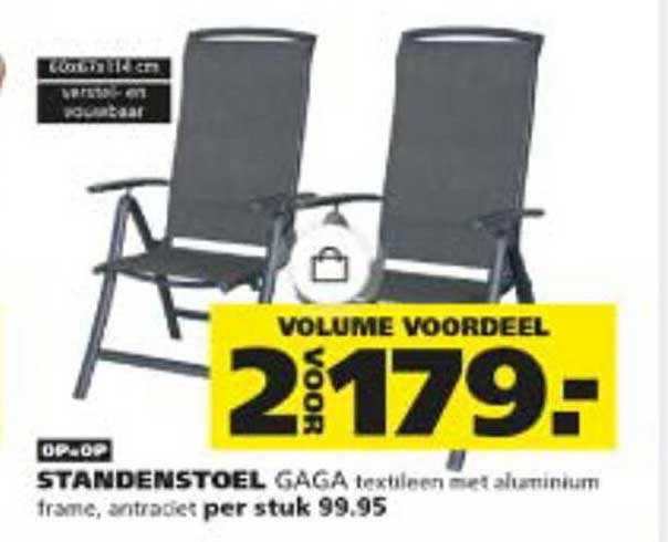 STANDENSTOEL GAGA textielien met aluminium frame, antraciet per stuk 99.95