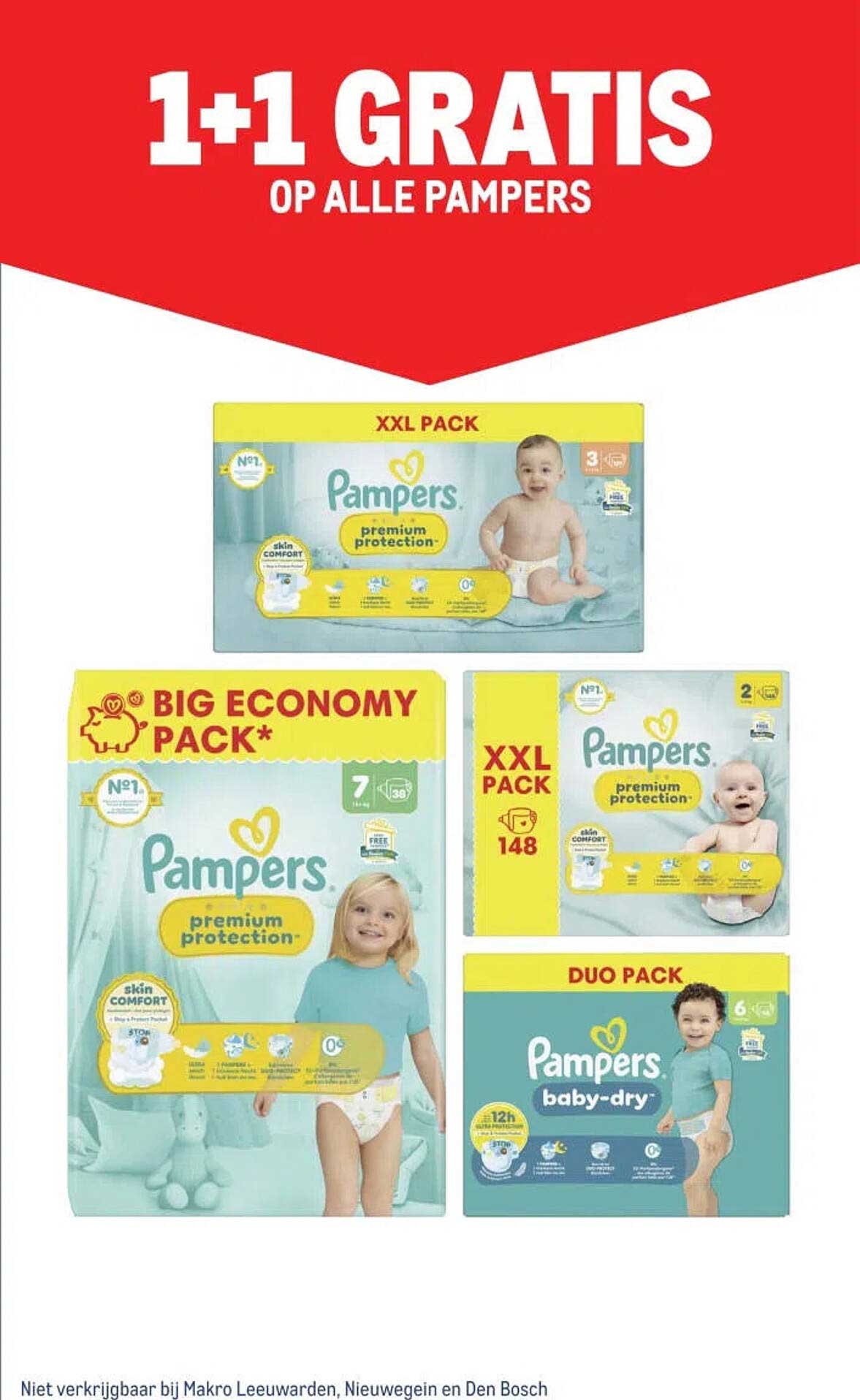 1+1 GRATIS OP ALLE PAMPERS