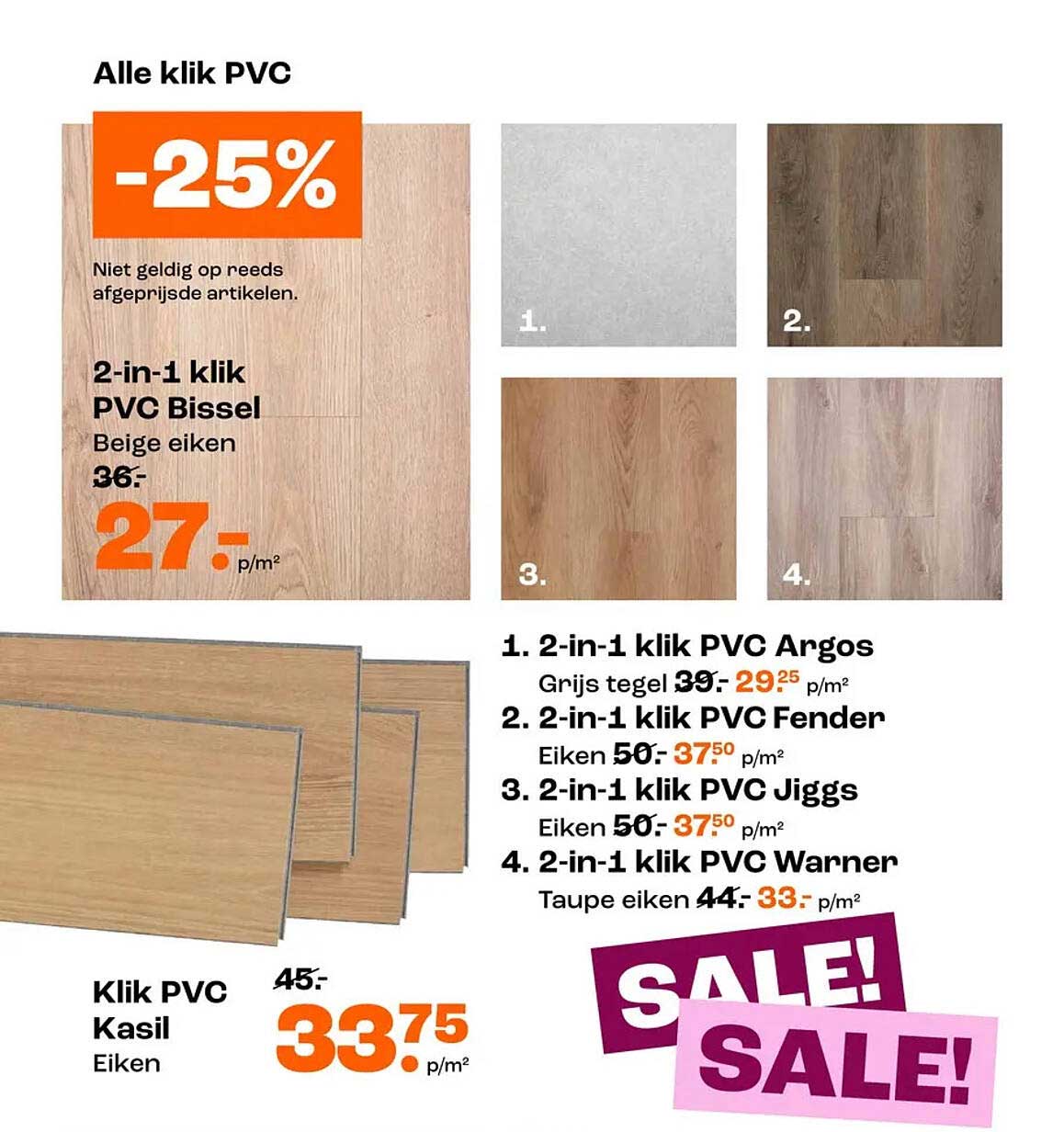 2-in-1 klik PVC Bissel Beige eiken -25%