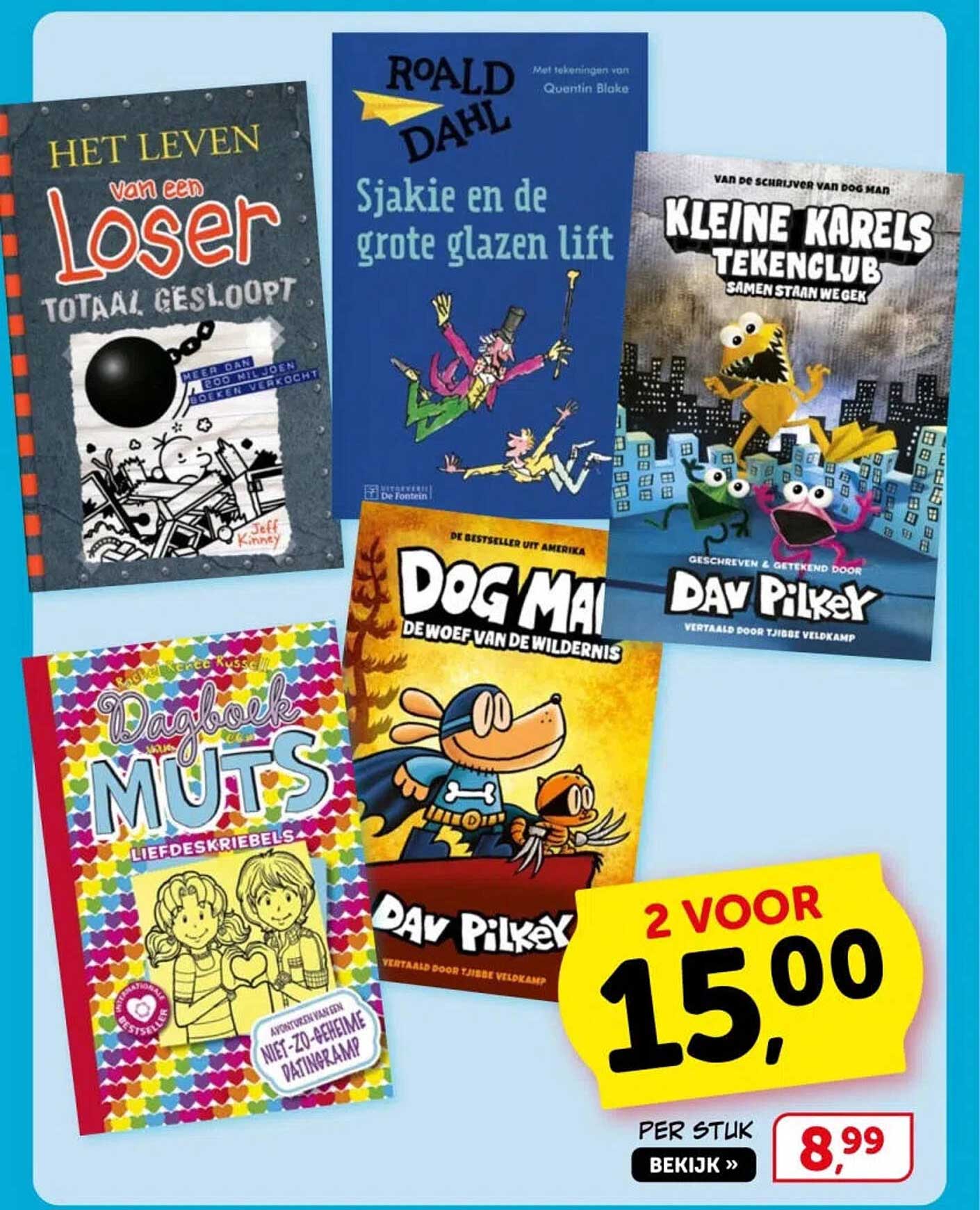 2 voor 15,00 per stuk 8,99