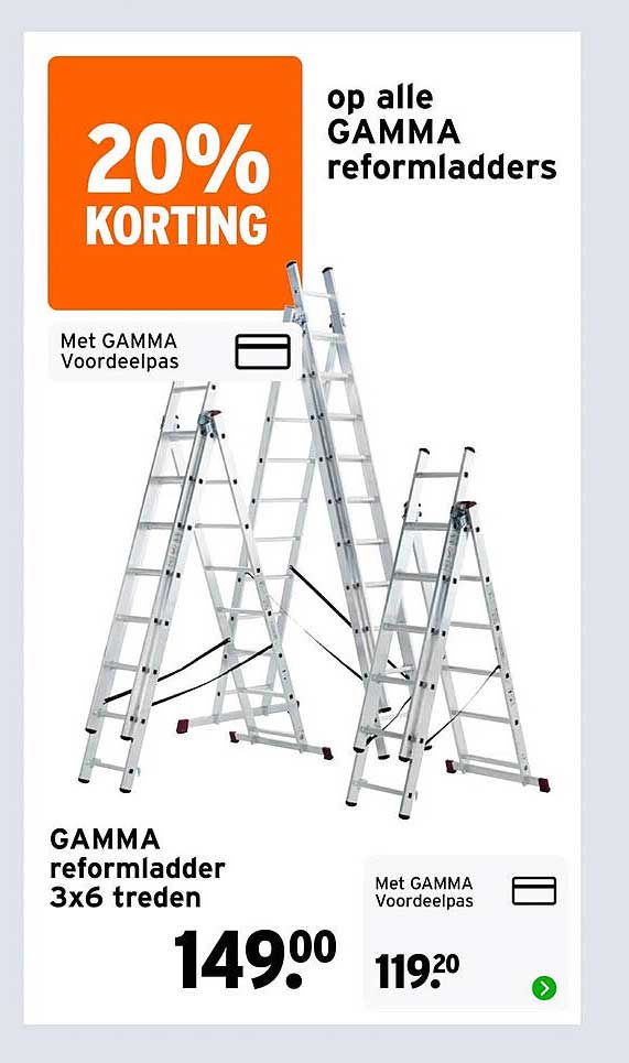 20% korting op alle GAMMA reformladders