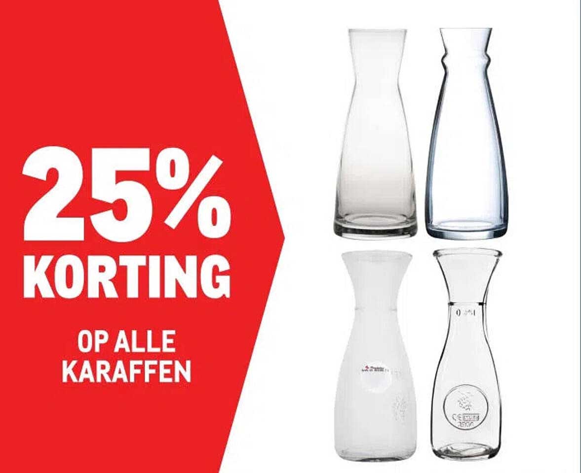 25% KORTING OP ALLE KARAFFEN