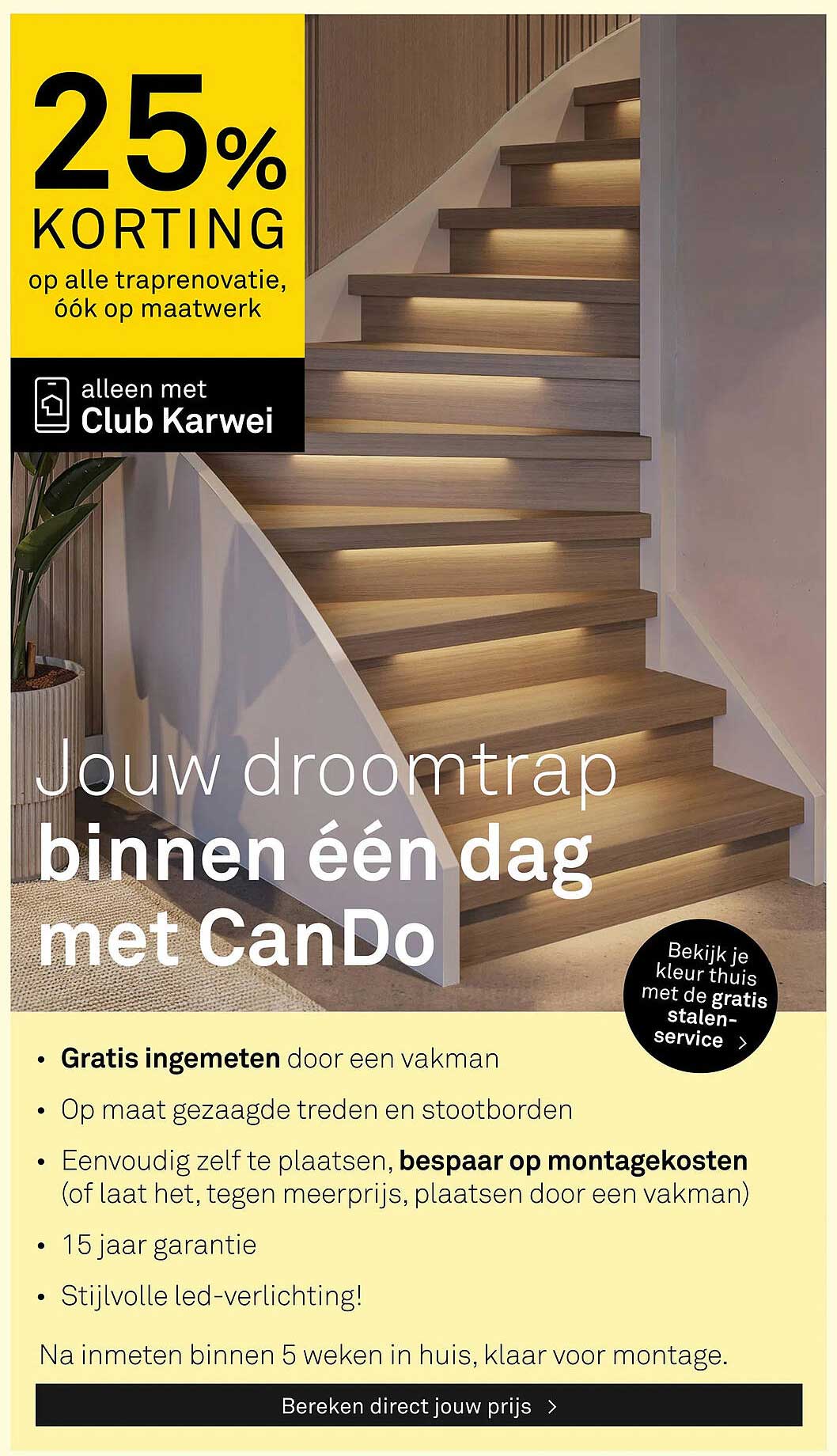 25% KORTING op alle traprenovatie, óók op maatwerk