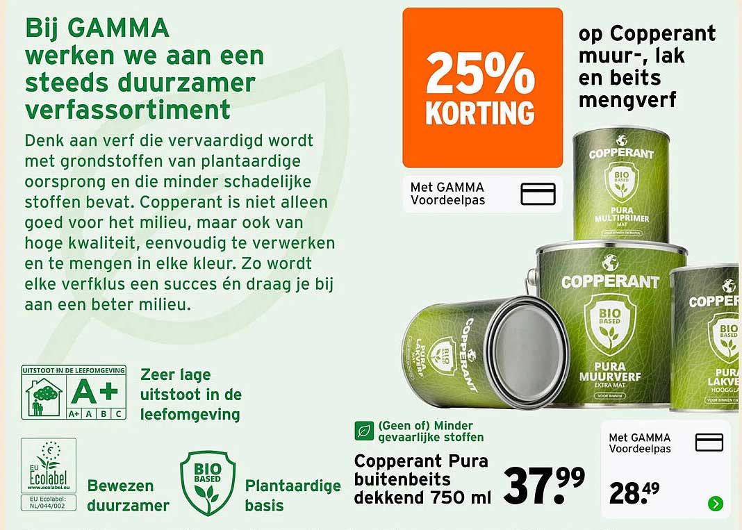 25% KORTING op Copperant muur-, lak en beits mengverf
