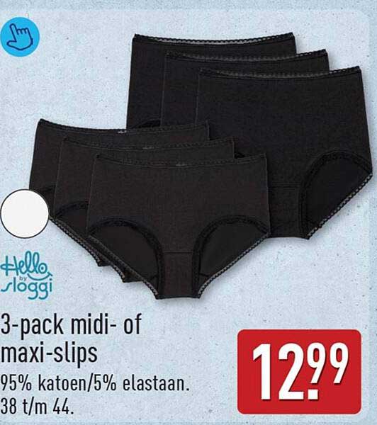 3-pack midi- of maxi-slips