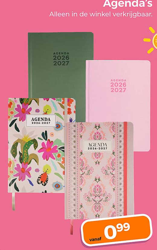 Agenda's Alleen in de winkel verkrijgbaar.