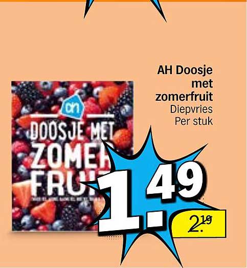 AH Doosje met zomerfruit Diepvries Per stuk