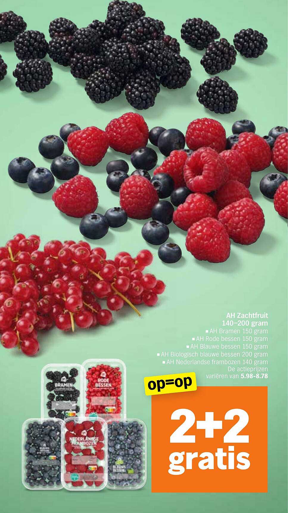 AH Zachtfruit 140-200 gram 2+2 gratis
