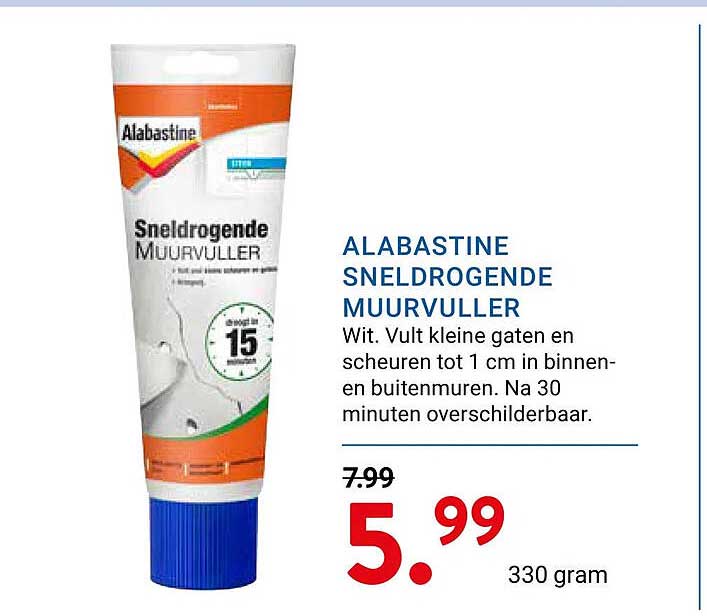 ALABASTINE SNELDROGENDE MUURVULLER