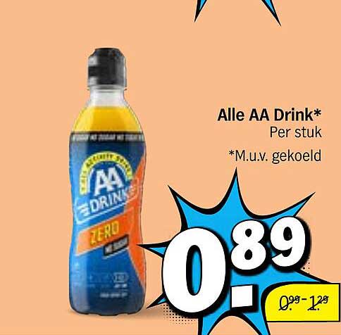 Alle AA Drink* Per stuk *M.u.v. gekoeld