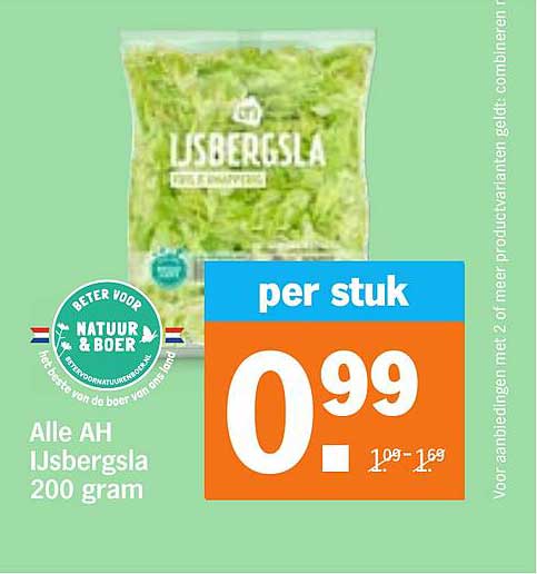Alle AH IJsbergsla 200 gram