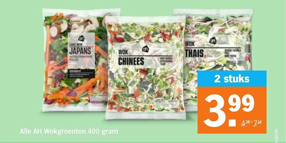 Alle AH Wokgroenten 400 gram 2 stuks