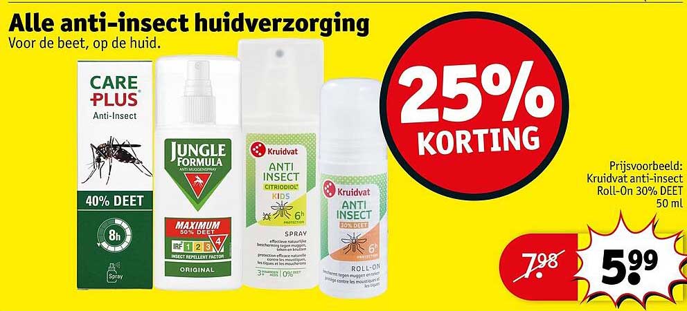 Alle anti-insect huidverzorging 25% KORTING
