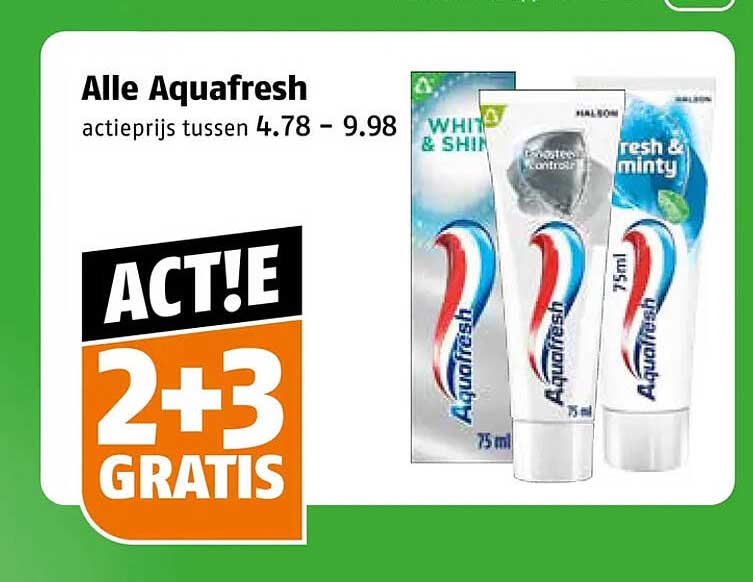 Alle Aquafresh 2+3 gratis
