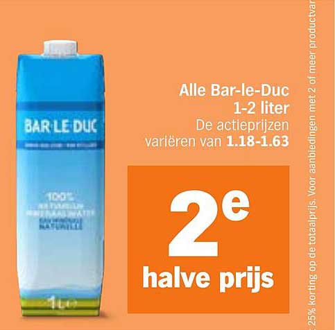 Alle Bar-le-Duc 1-2 liter 2e halve prijs