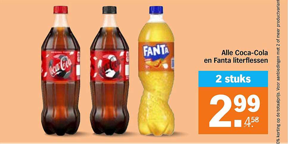 Alle Coca-Cola en Fanta literflessen 2 stuks