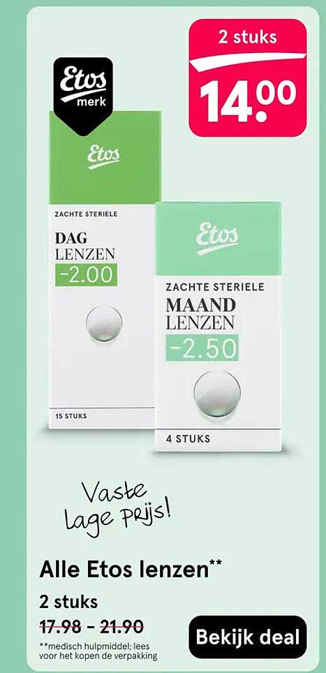 Alle Etos lenzen 2 stuks Bekijk deal
