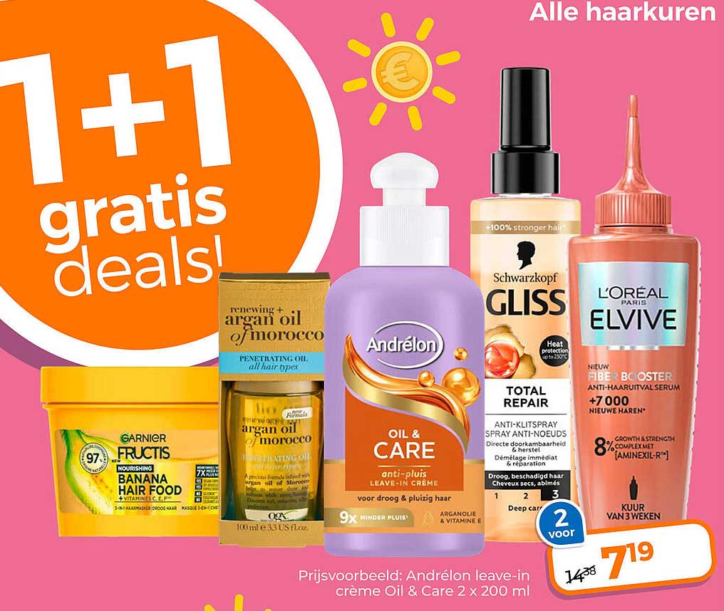 Alle haarkuren 1+1 gratis deals!