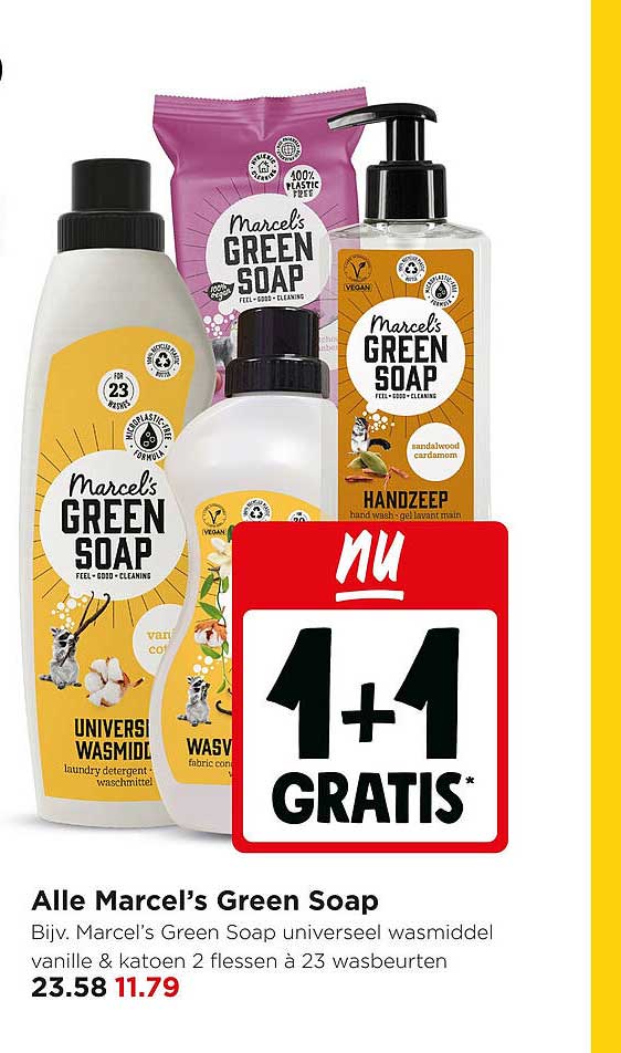 Alle Marcel’s Green Soap 1+1 GRATIS