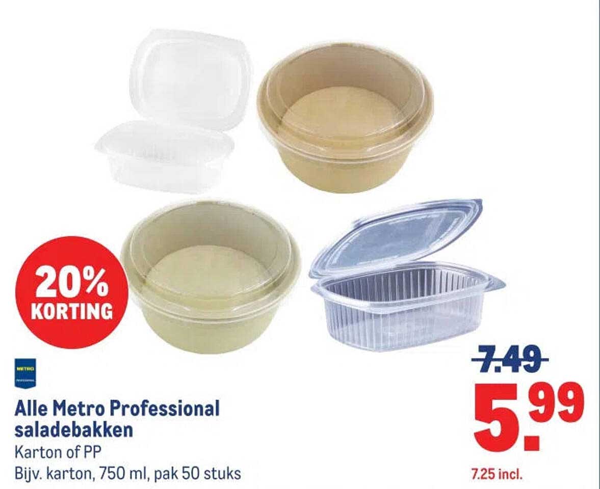 Alle Metro Professional saladebakken