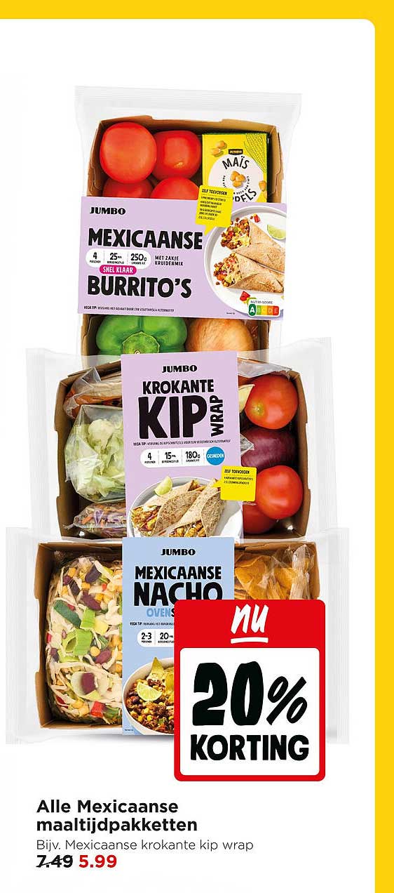Alle Mexicaanse maaltijdpakketten 20% korting