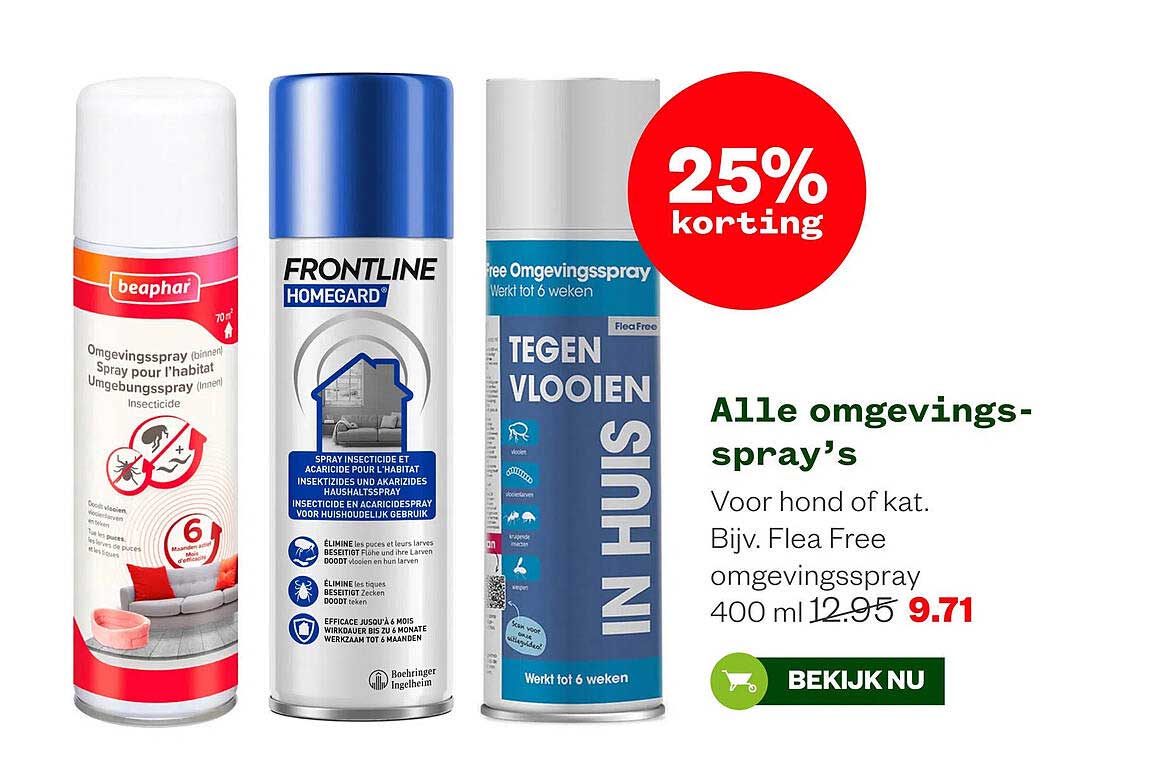 Alle omgevings-spray’s 25% korting