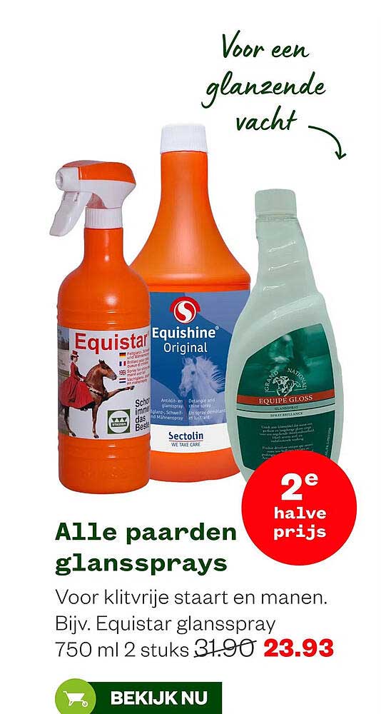 Alle paarden glanssprays 2e halve prijs
