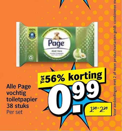Alle Page vochtig toiletpapier 38 stuks per set - tot 56% korting