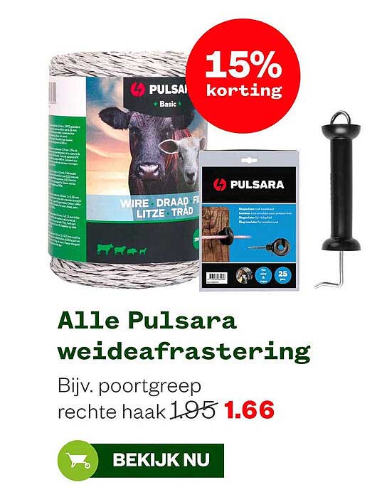 Alle Pulsara weideafrastering 15% korting