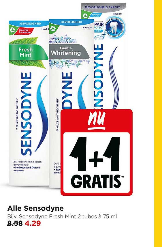 Alle Sensodyne 1+1 gratis