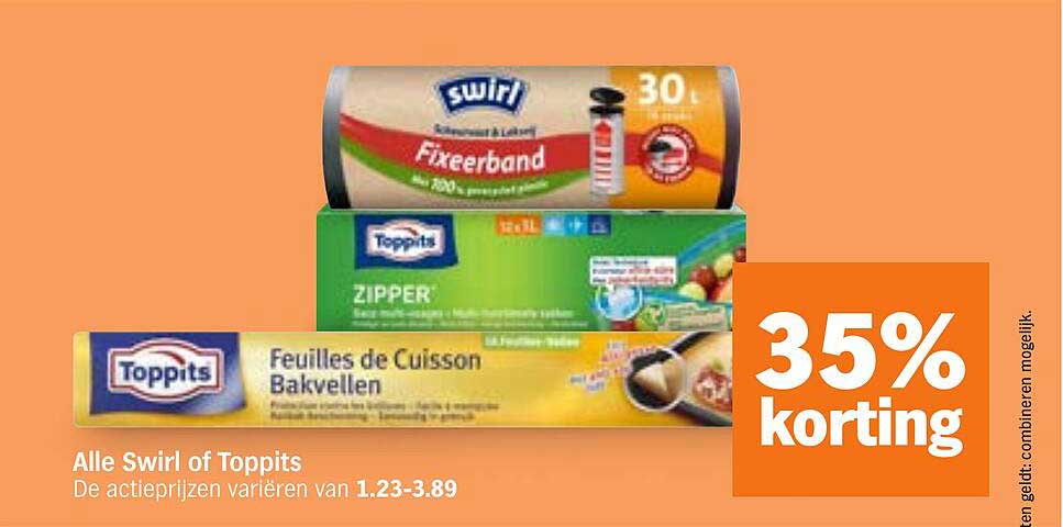 Alle Swirl of Toppits 35% korting