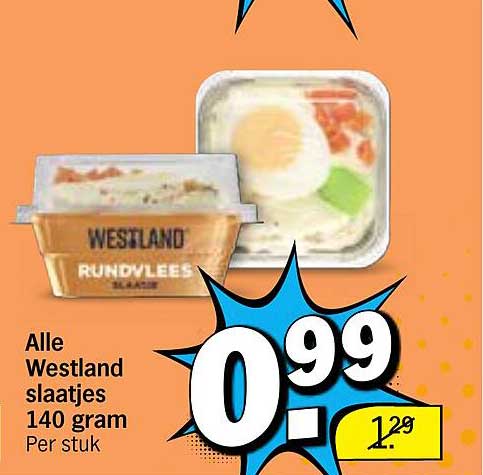 Alle Westland slaatjes 140 gram Per stuk