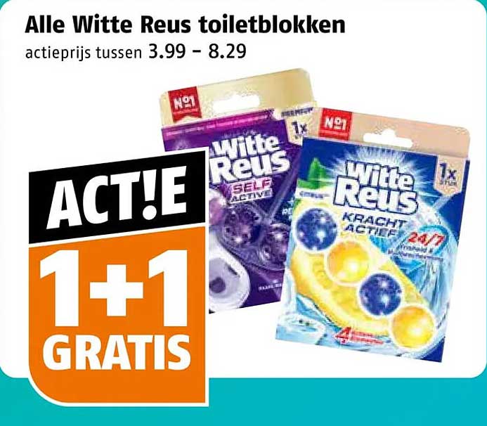 Alle Witte Reus toiletblokken 1+1 gratis