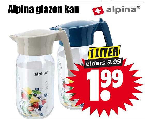 Alpina glazen kan 1 liter