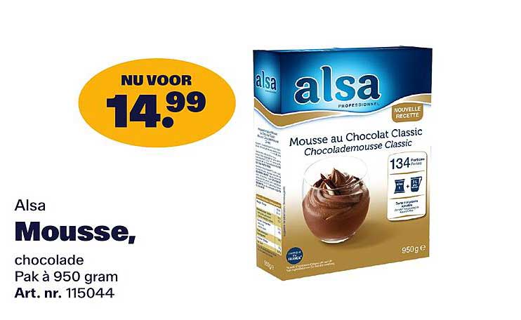 Alsa Mousse, chocolade Pak à 950 gram