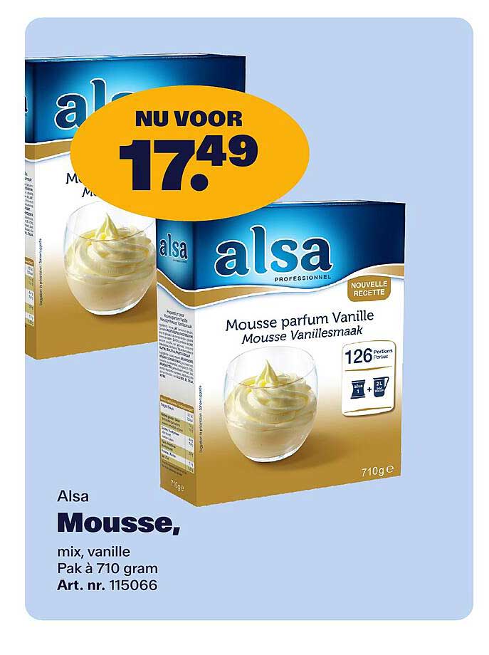 Alsa Mousse, mix, vanille Pak à 710 gram
