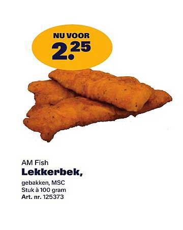 AM Fish Lekkerbek, gebakken, MSC Stuk à 100 gram