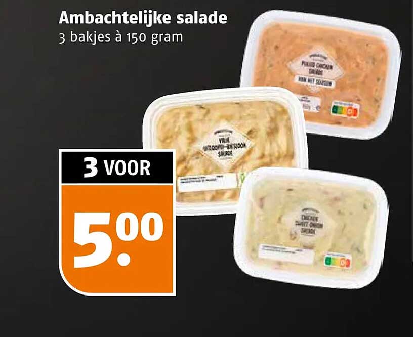 Ambachtelijke salade 3 bakjes à 150 gram 3 voor