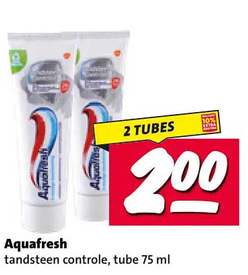 Aquafresh tandsteen controle, tube 75 ml 2 TUBES
