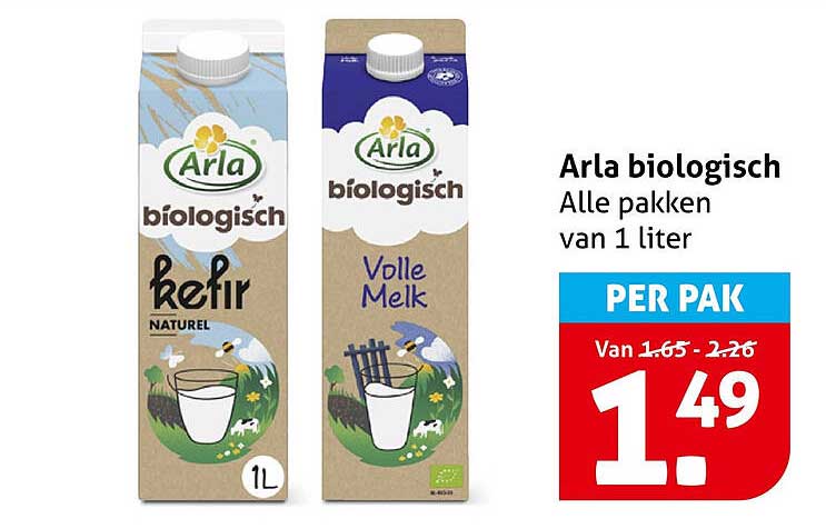 Arla biologisch Alle pakken van 1 liter PER PAK