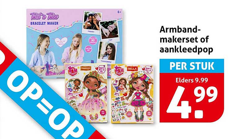 Armband-makerset of aankleedpop PER STUK
