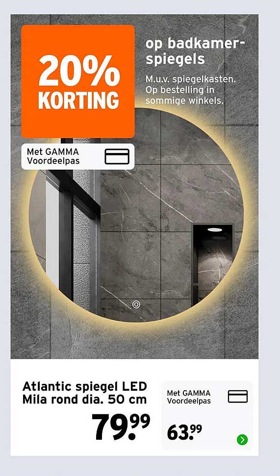 Atlantic spiegel LED Mila rond dia. 50 cm
